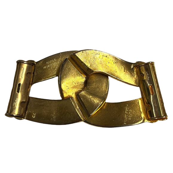 Vintage Statement Gutos W Germany Art Deco Gold Belt Buckle - Picture 3 of 7